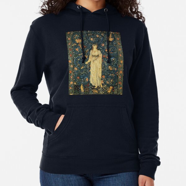 Vista previa del artículo con la obra «SEÑORA FLORA, VERDURA, ANIMALES DEL BOSQUE, FAISANES, PÁJAROS, CONEJOS Tapiz floral azul verdoso», diseñado y vendido por BulganLumini.