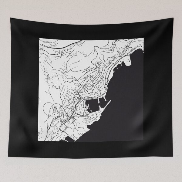 Item preview, Monaco Map City Map Poster Black and White, USA Gift Printable, Modern Map Decor for Office Home Living Room, Map Art, Map Gifts designed and sold by 44spaces.