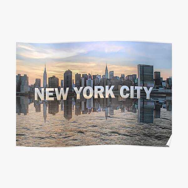 New York City Skyline (painted) Poster