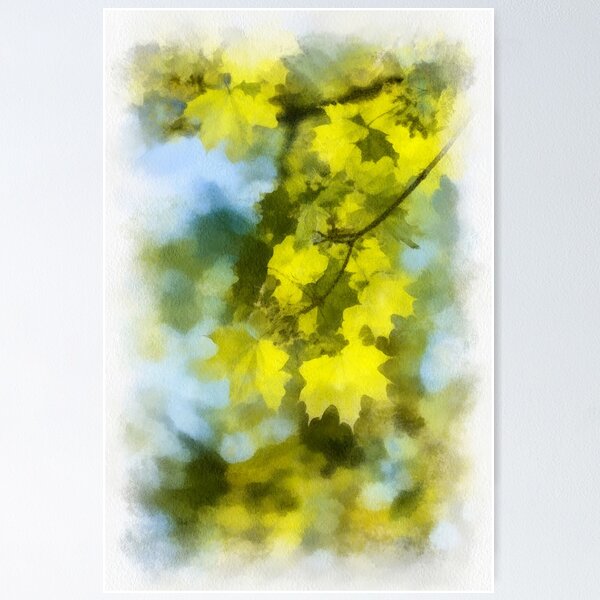 Item preview, Green Maple Leaves. Watercolour Imitation. designed and sold by Veronika2V.