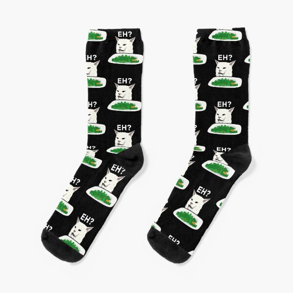 Smudge the Cat meme Socks for Sale by zenpatterns