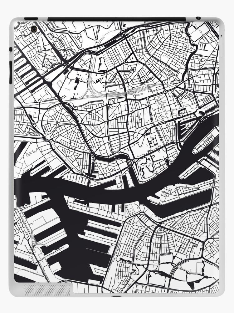 rotterdam map city map poster black and white usa gift printable modern map decor for office home living room map art map gifts ipad case skin by 44spaces redbubble