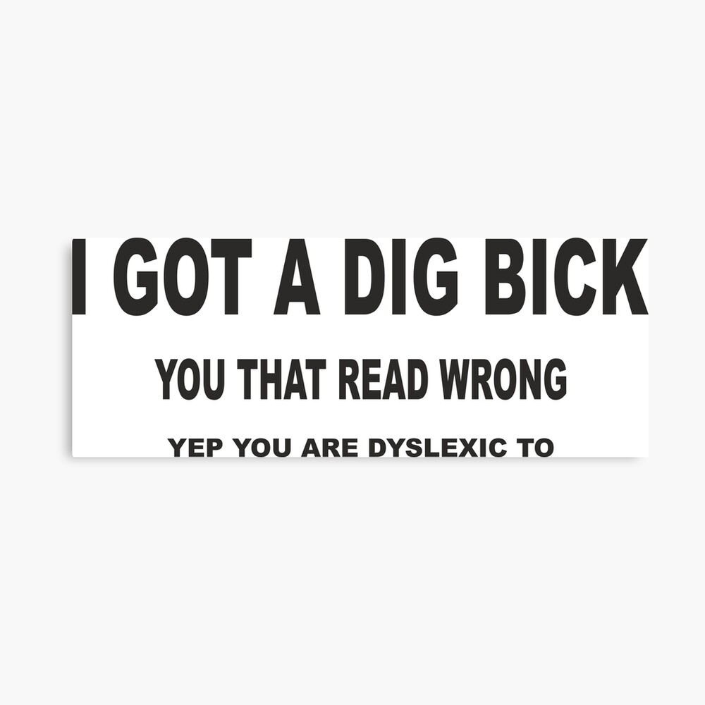 I got a dig bick, big dick funny design