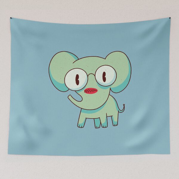 Item preview, cute nerd elephant designed and sold by DerSenat.