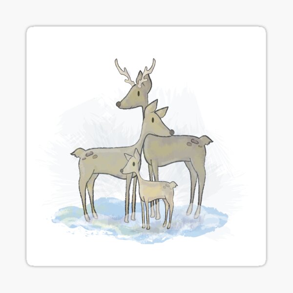 Reh Familie Sticker