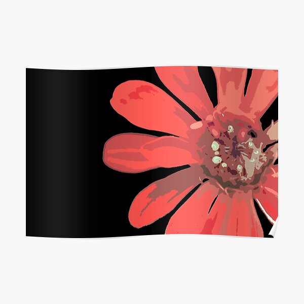 Zany Zinnia in Red Poster