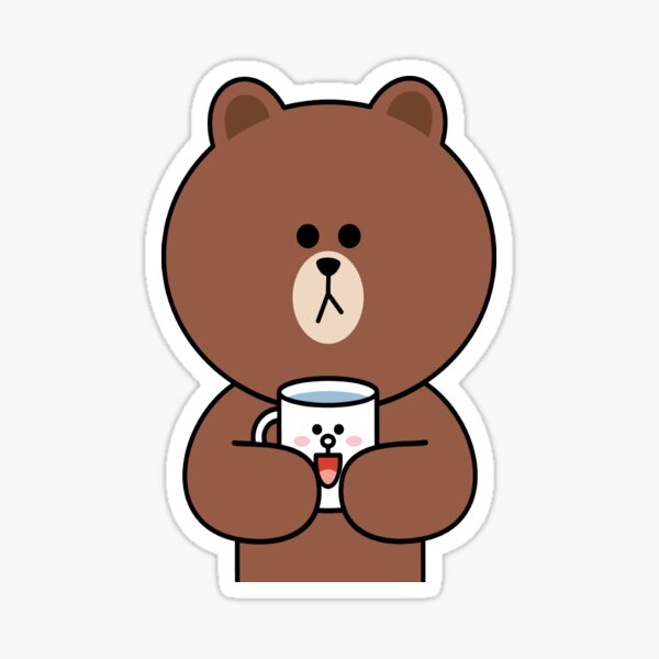 Lindo oso pardo y Cony Pegatina