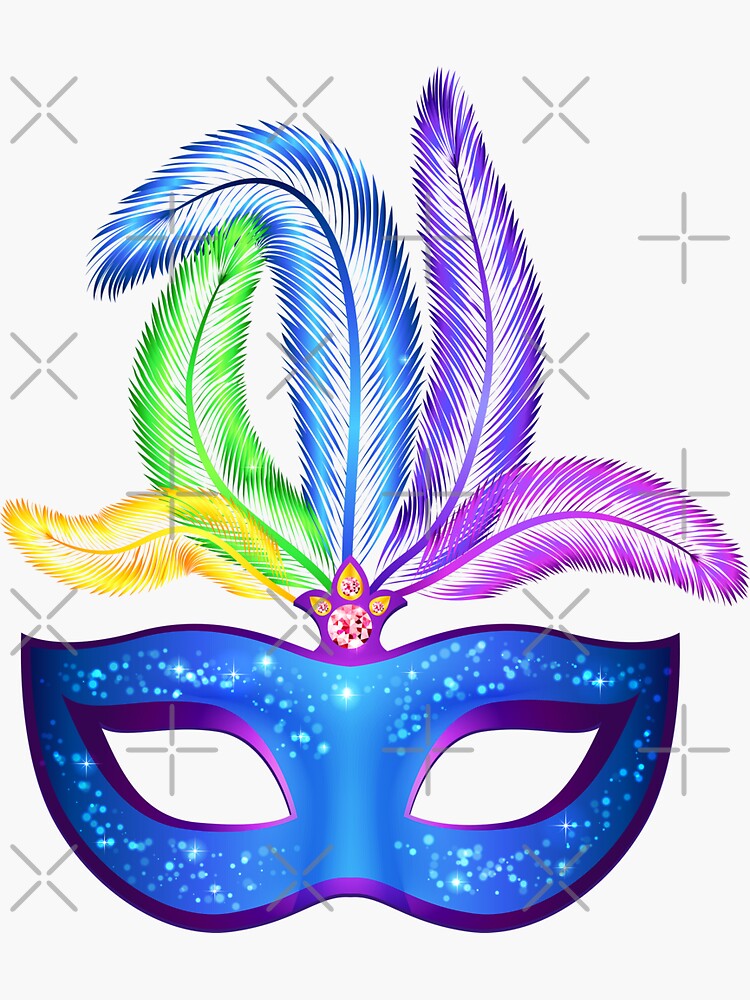 mardi gras mask stickers