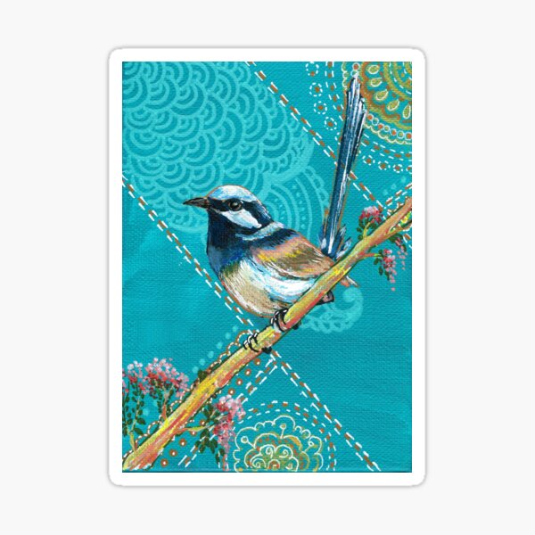 Happy little Wren - Teal Sticker