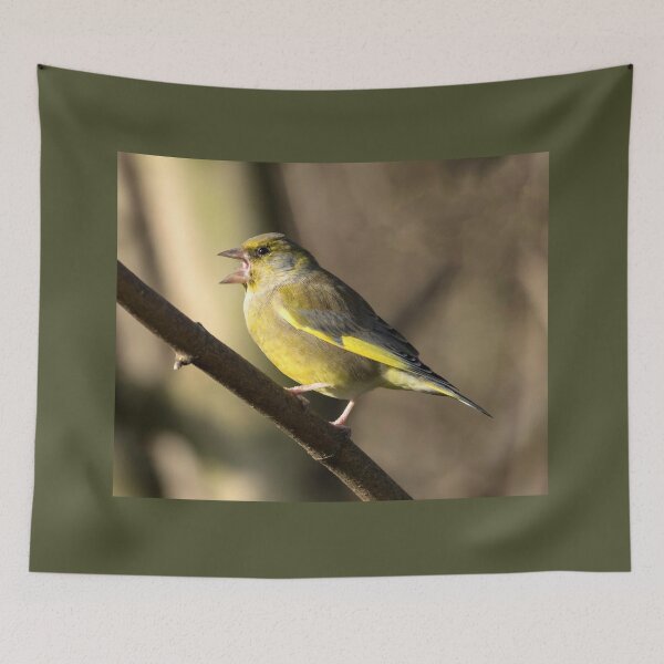 Item preview, A greenfinch in a English garden designed and sold by Itsgrimupnorth.