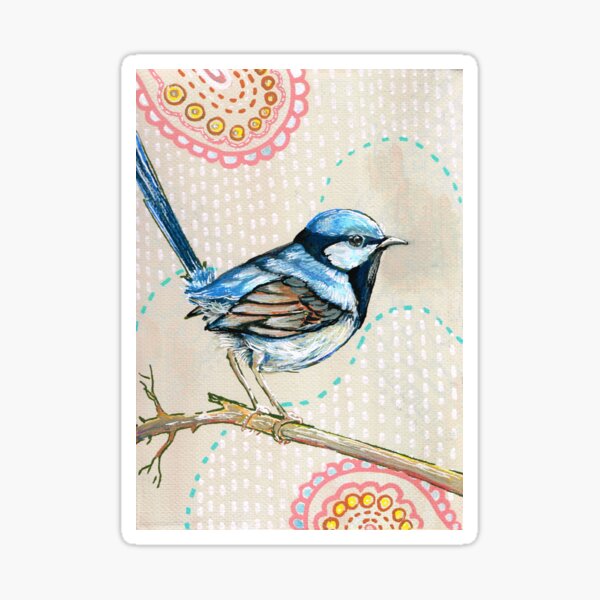 Blue Wren Sticker