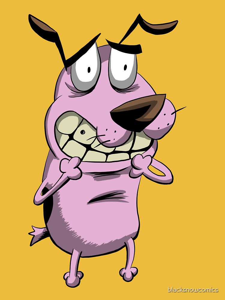 LEONE CANE FIFONE COURAGE THE COWARDLY DOG T-SHIRT LE CHIEN