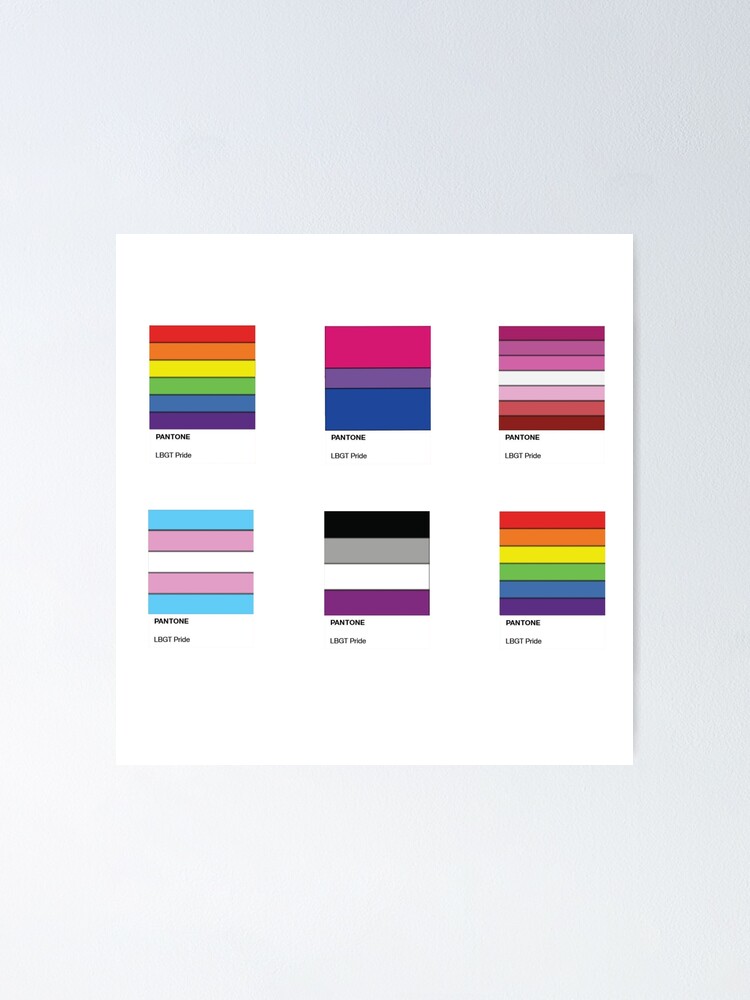 Pantone Lgbt Pride Flags Sticker Pack Poster By Tarynwalk Redbubble - lgbt flag roblox