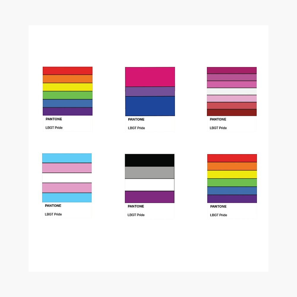 Pantone Lgbt Pride Flags Sticker Pack Poster By Tarynwalk Redbubble - roblox lgbt