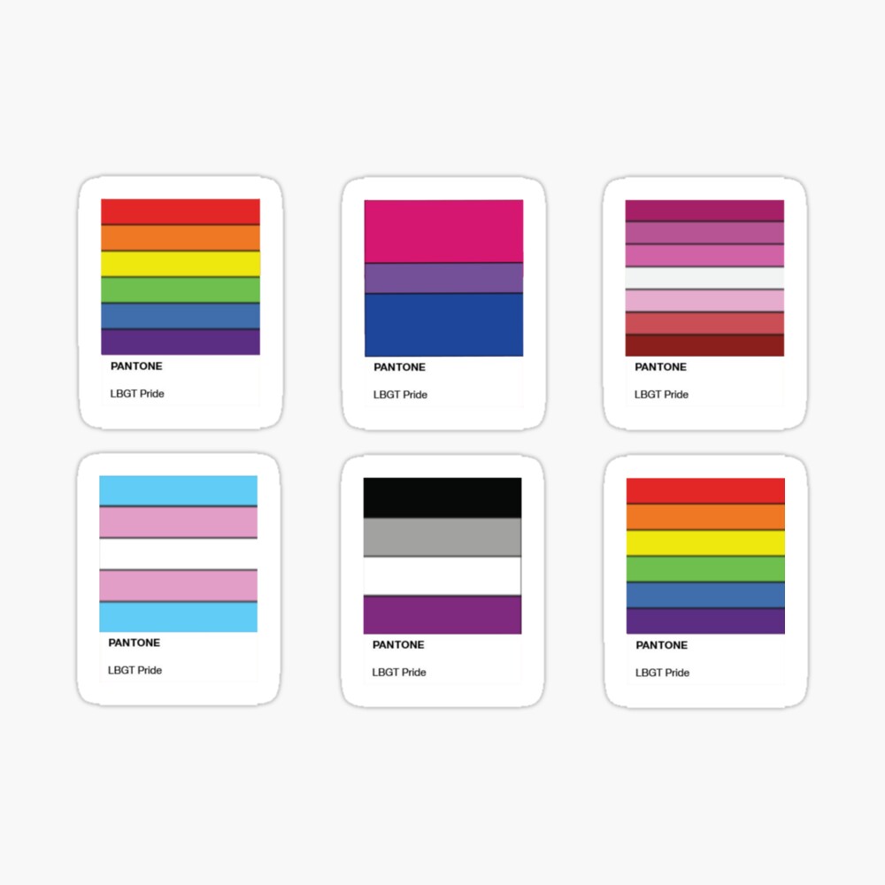 Pantone Lgbt Pride Flags Sticker Pack Postcard By Tarynwalk Redbubble - bi flag pin roblox