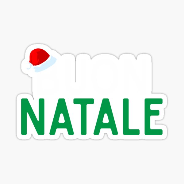 "Buon Natale Italian Christmas with Cute Santa hat Italy flag colors