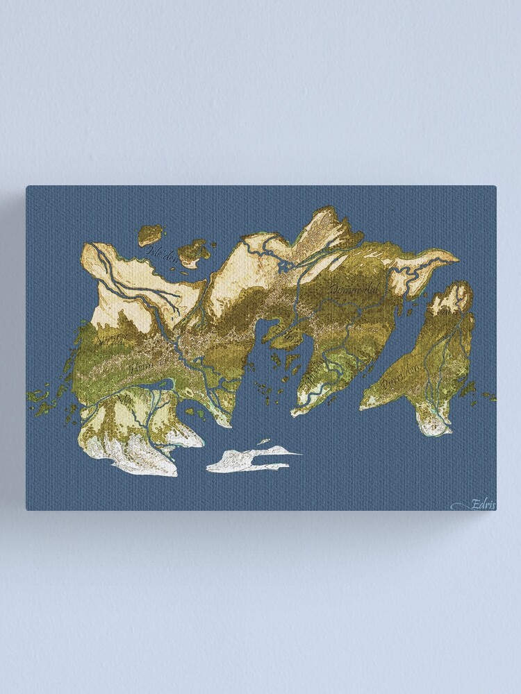 Alternate view of Map of Edris - Coloured Canvas Print