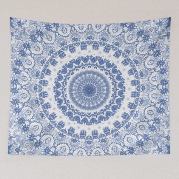 Item preview, Blue and White Fractal Mandala designed and sold by Kelly Dietrich Mandala & Fractal Art.
