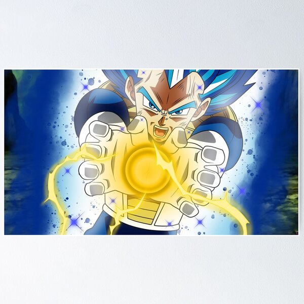 Dragon Ball Poster Vegeta Goku SSJ God and Blue 12inx18in Free Shipping