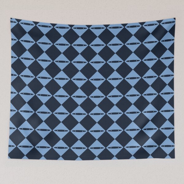 Item preview,  Indigo blue geometric shape pattern.  designed and sold by Limolida.