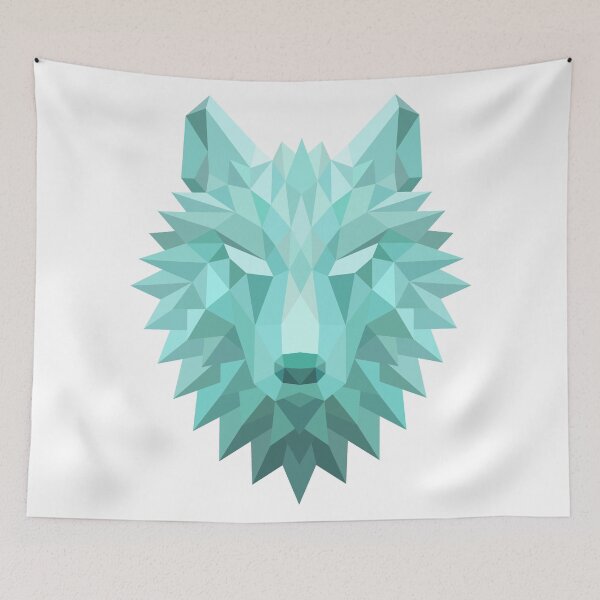 Item preview, Blue Geometric Wolf Head Design designed and sold by CoitoCG.