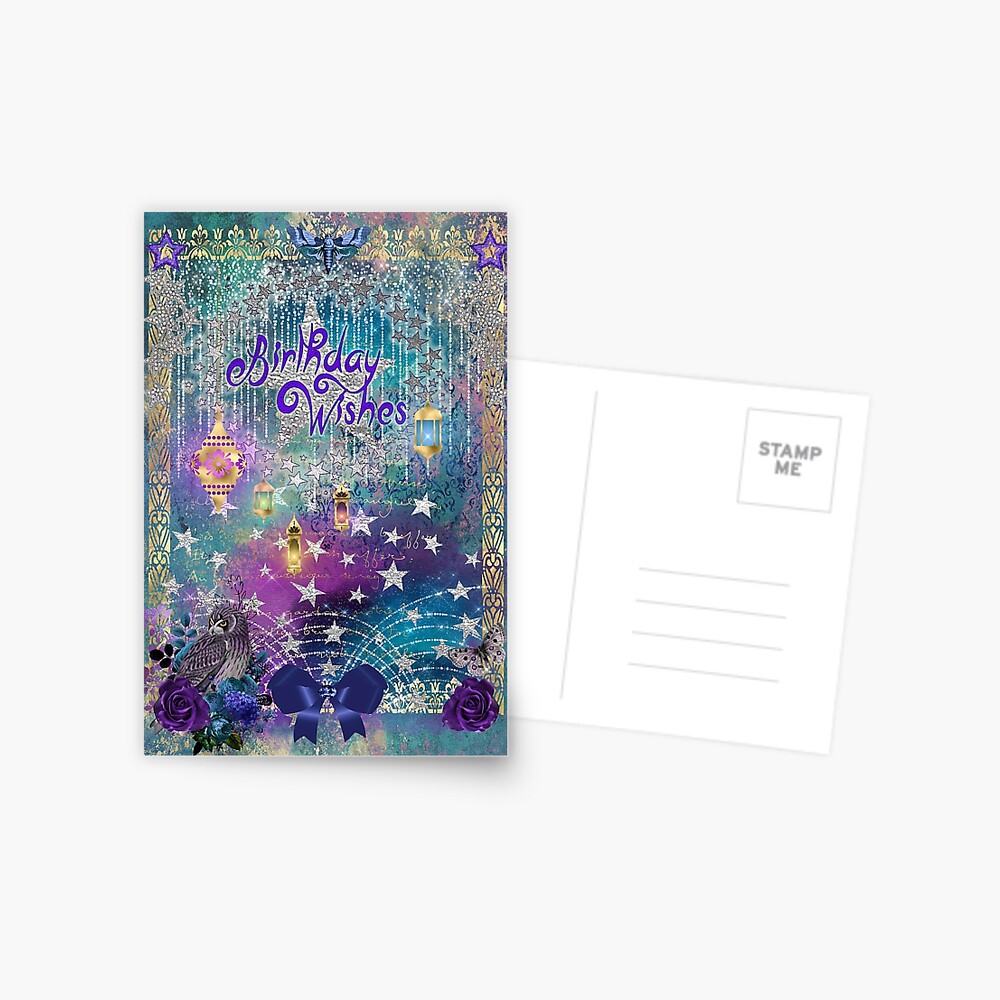 Birthday Wishes Whimsical Fantasy Art Postcard