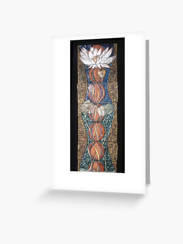 Thumbnail 1 of 2, Greeting Card, Lotus III: caduceus rising designed and sold by MonaShiber.