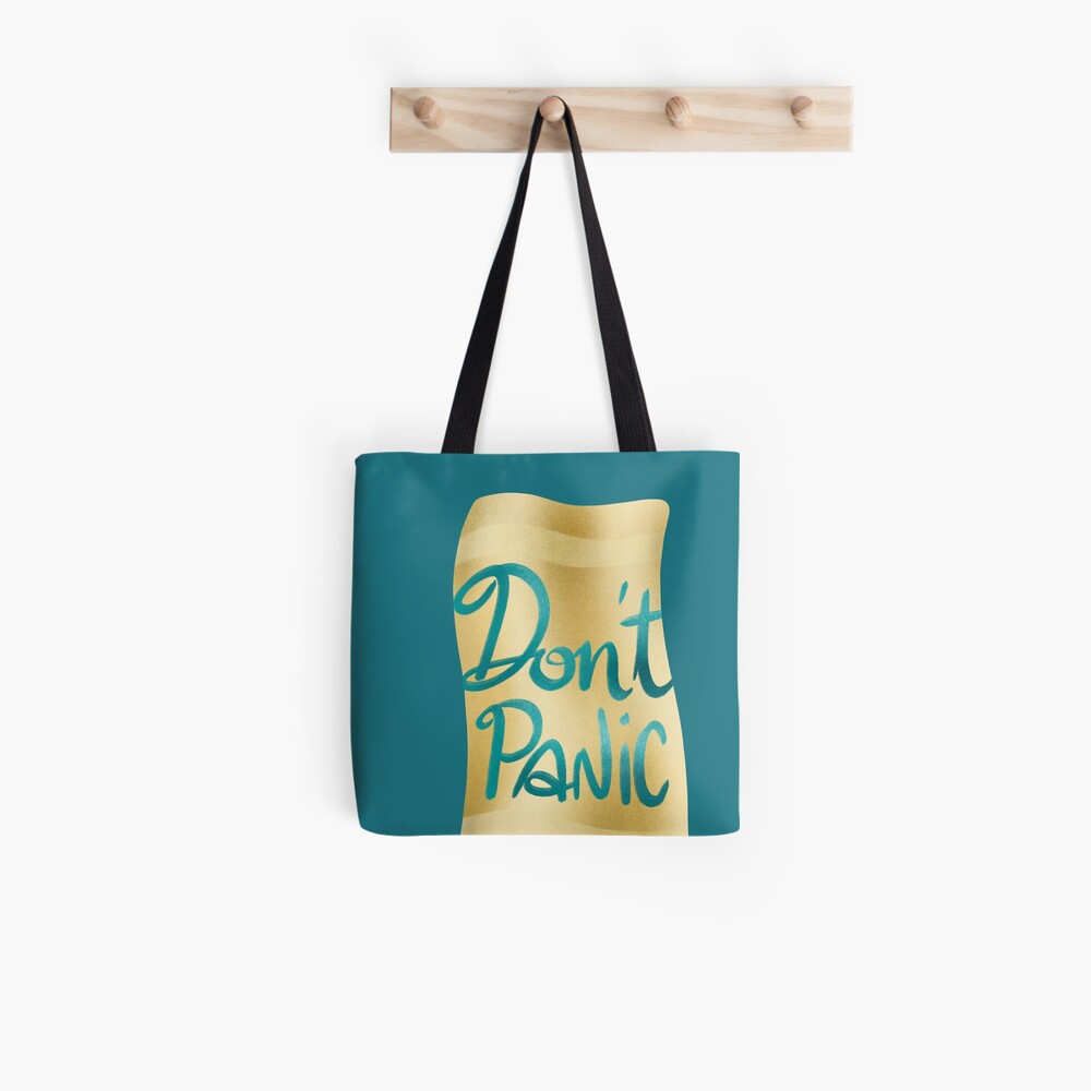 Don't panic on golden towel Tote Bag