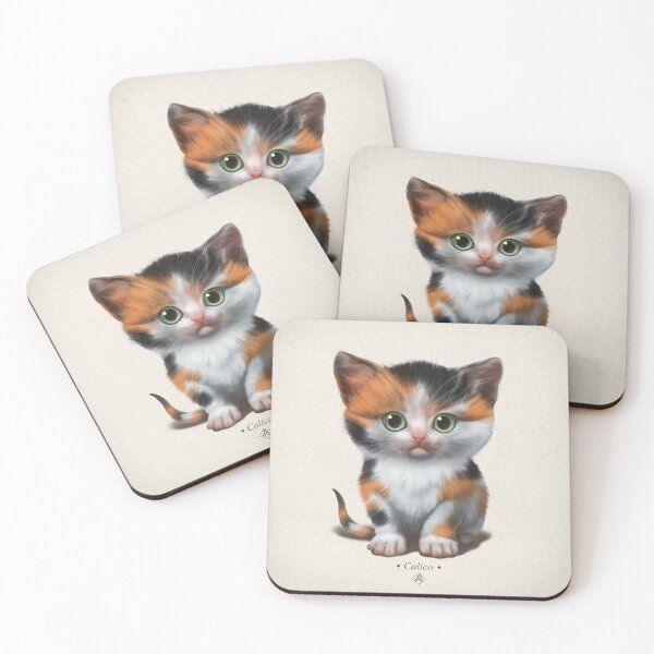 Item preview, Calico kitten on classic background designed and sold by Iker Paz Studio.