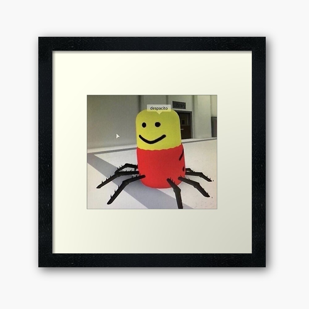 Roblox Despacito Spider Framed Art Print By Tarynwalk Redbubble - roblox en despacito