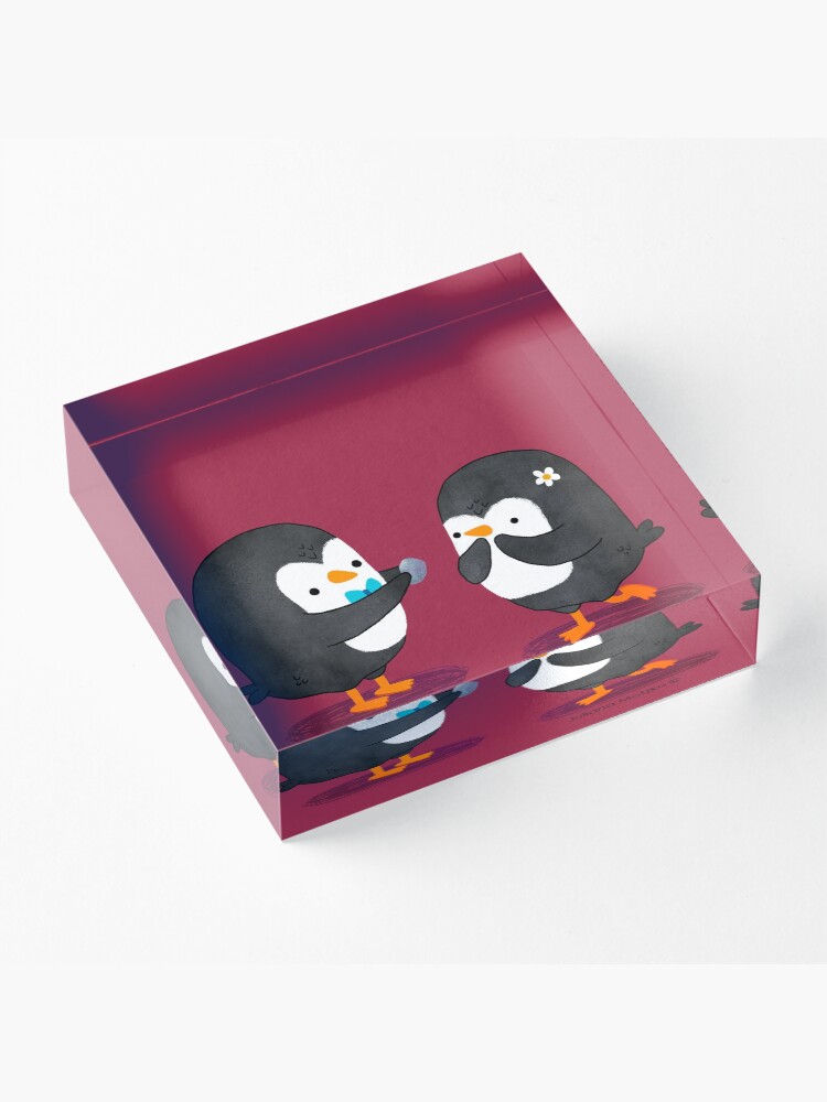 Alternate view of Penguins Valentines Acrylic Block