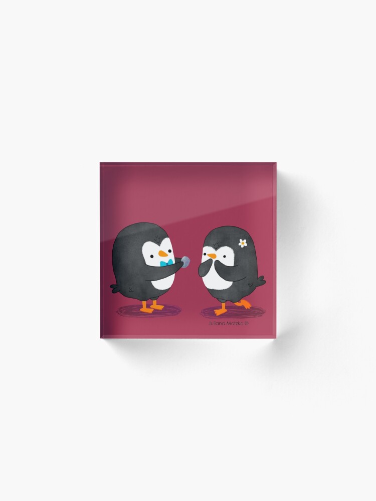 Alternate view of Penguins Valentines Acrylic Block
