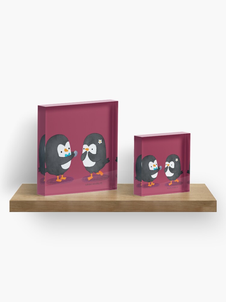 Alternate view of Penguins Valentines Acrylic Block