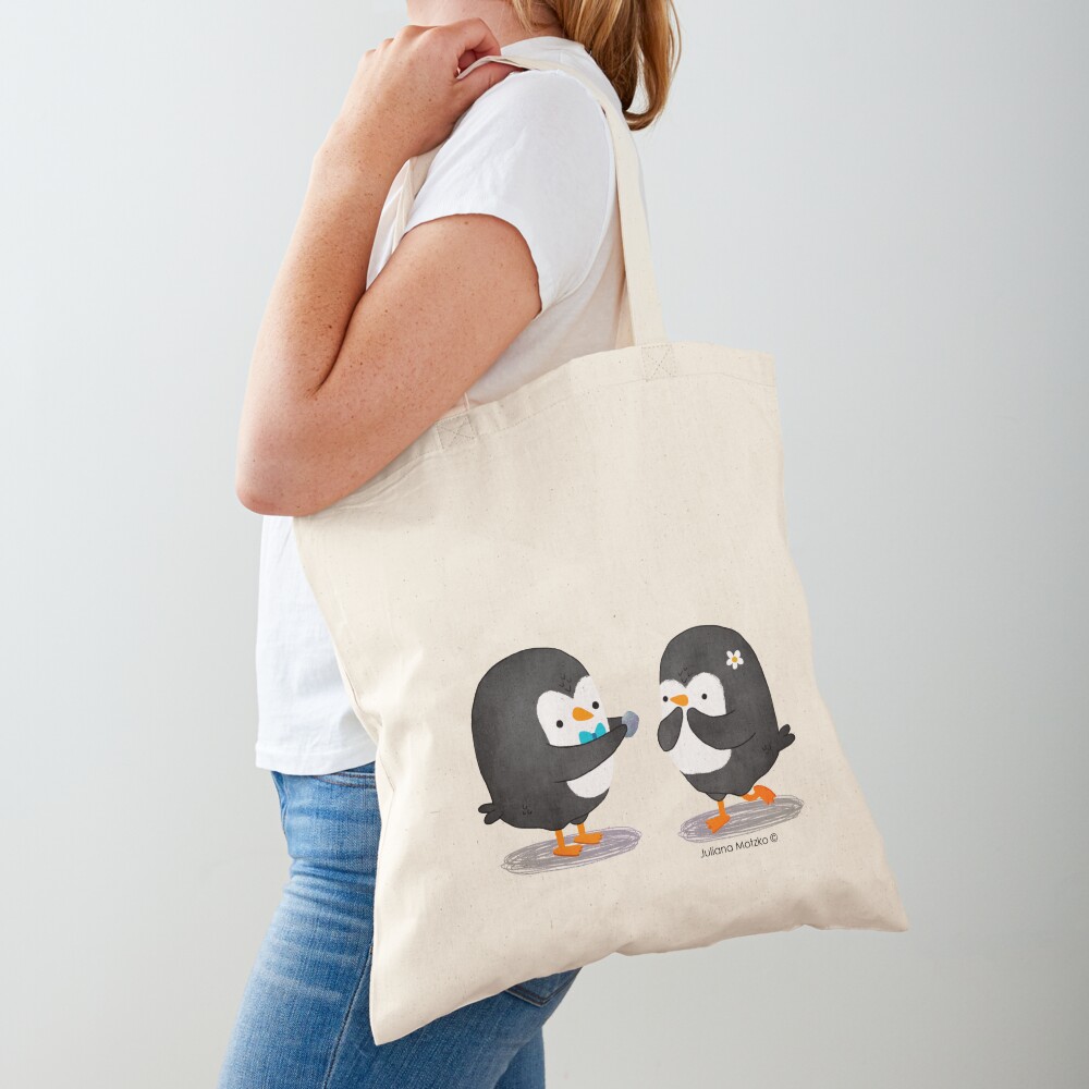 Penguins Valentines Tote Bag