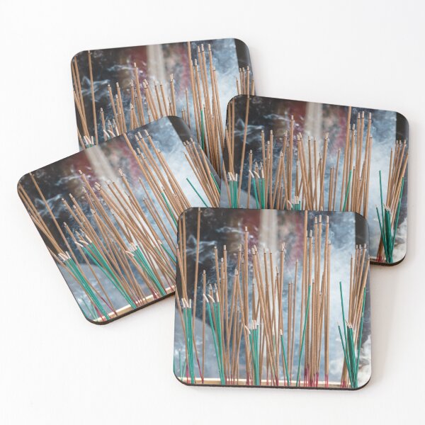 Item preview, Burning incense sticks with smoke at the background at a Buddhist temple designed and sold by VadimK.