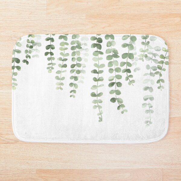 Eucalyptus Watercolor Bath Mat