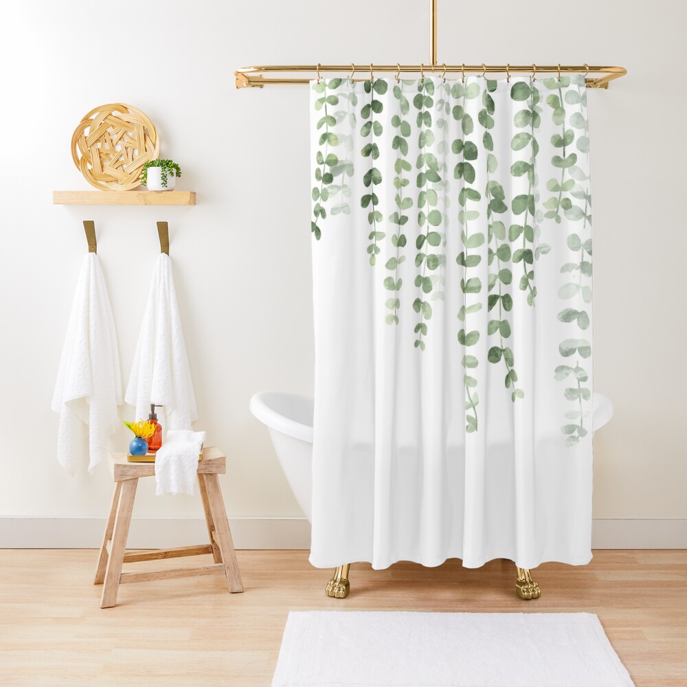 Eucalyptus Watercolor  Shower Curtain