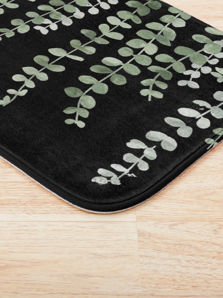 Alternate view of Eucalyptus Watercolor Black Bath Mat