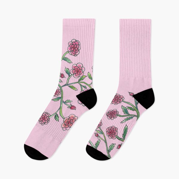Artikelvorschau, Stilisierte Kletterrosen auf rosa Hintergrund entworfen und verkauft von CarolineLembke.