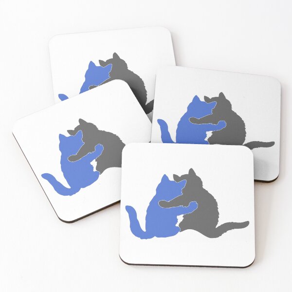 Item preview, You and Me, Kitty Pals - Blue and Grey designed and sold by Sweetie Spicy.