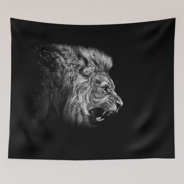 Item preview, angry wild lion head black and white  designed and sold by Mk5studio.