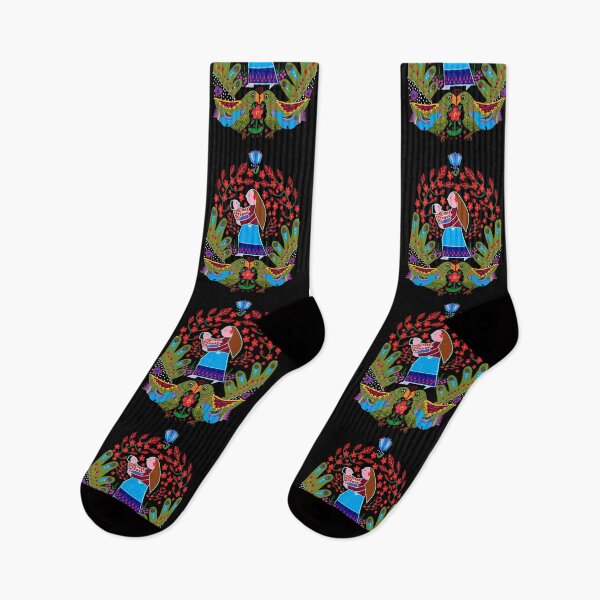 Item preview, Copy of folk birds of motherhood (black background) designed and sold by AWAarts.