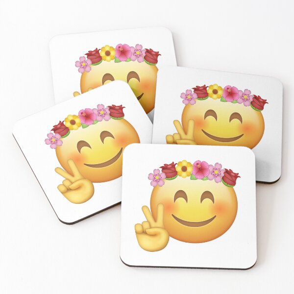 Item preview, hipster emoji - flower crown peace sign designed and sold by cameronbaba.