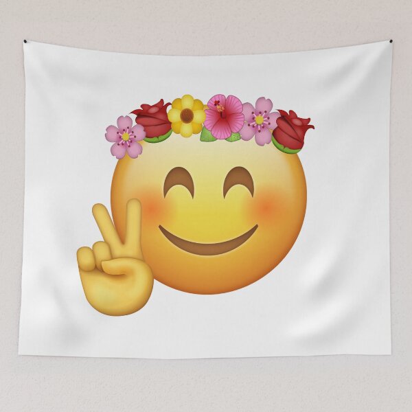 Item preview, hipster emoji - flower crown peace sign designed and sold by cameronbaba.