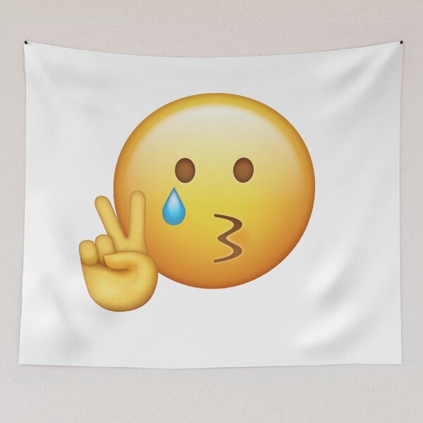 Item preview, crying peace sign emoji - mental breakdown lol designed and sold by cameronbaba.
