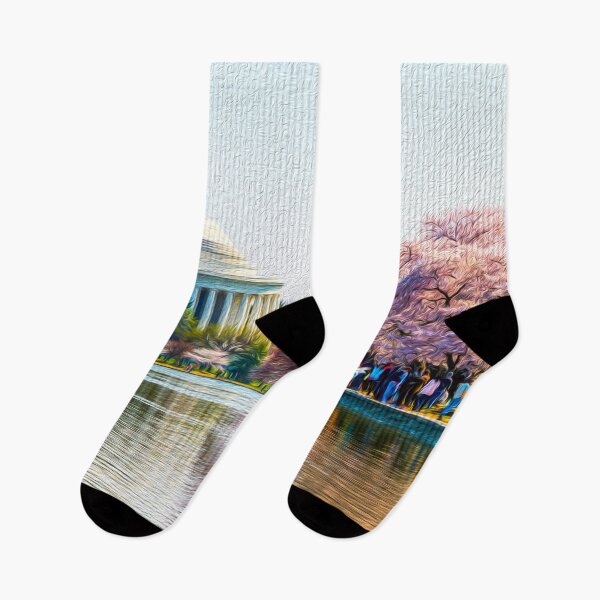 Item preview, Jefferson Memorial Cherry Blossoms Oil Rendering designed and sold by srgreen.