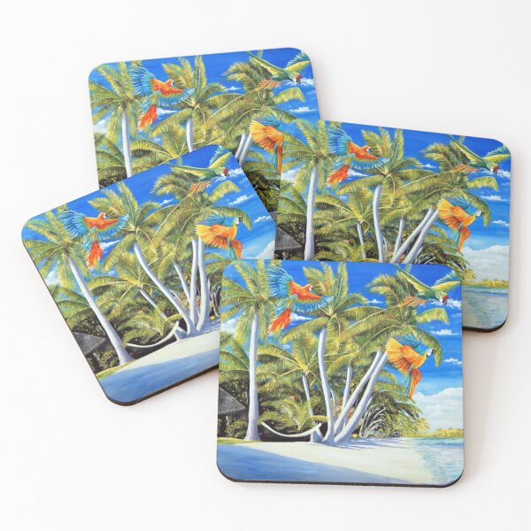 Item preview,  parrots, exotic birds, exotic landscape, caribbean islands designed and sold by bastidecreation.