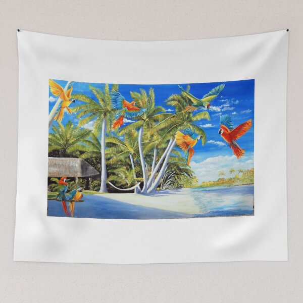 Item preview,  parrots, exotic birds, exotic landscape, caribbean islands designed and sold by bastidecreation.