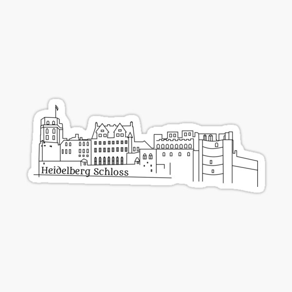 Heidelberg Germany Castle Schloss Outline Sticker