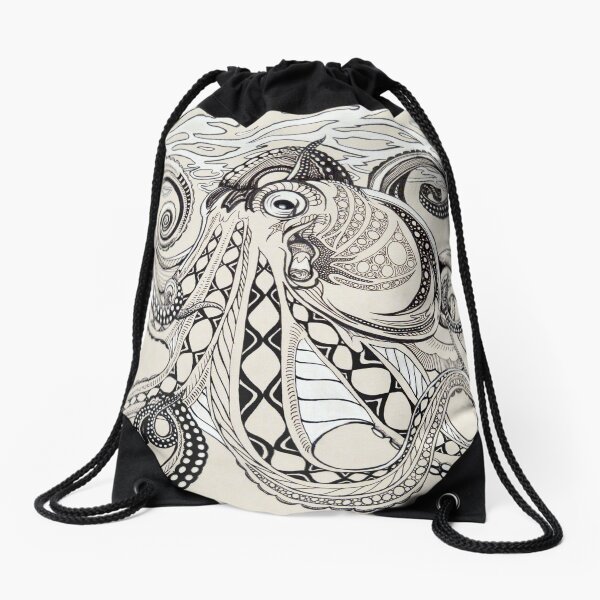 Hank the Octopus Drawstring Bag